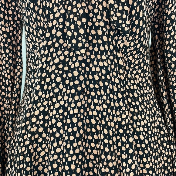 Free People Black with Pink Dots Long Sleeve Mini Dress. Size Small. - Picture 4 of 12